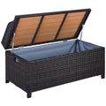 Premium Rattan Garden Storage - 102Lx51Wx51H cm Brown - Cabinet Cushion Box Chest - SGP Garden Ltd