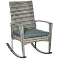 Premium Rattan Rocking Chair - Light Grey | Cushion Included - SGP Garden Ltd