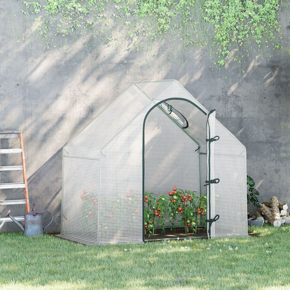Premium Walk-In Greenhouse | 180x100x165cm | White | Steel Frame | Accessories Included - SGP Garden Ltd