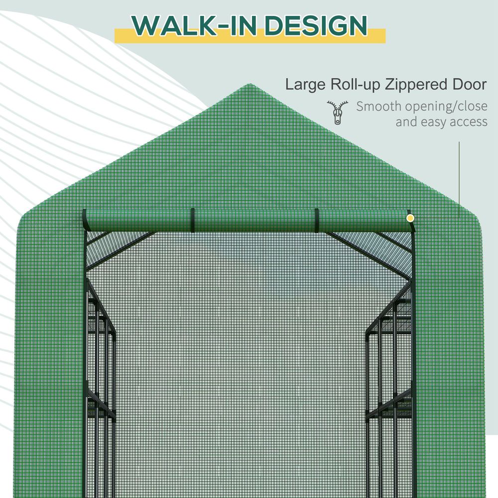 Premium Walk-In Greenhouse w/ Removable Cover & Shelves - High-Quality & Eco-Friendly - 244x180x210cm - SGP Garden Ltd