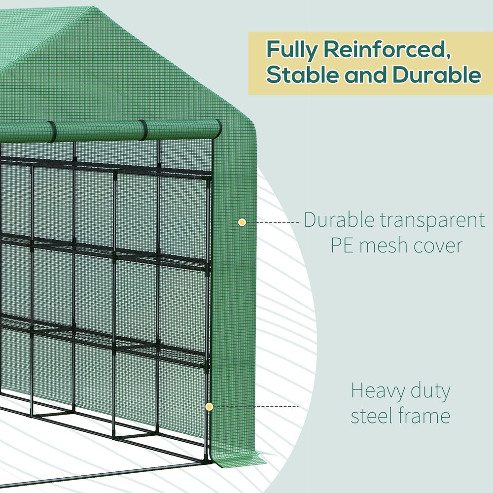 Premium Walk-In Greenhouse w/ Removable Cover & Shelves - High-Quality & Eco-Friendly - 244x180x210cm - SGP Garden Ltd