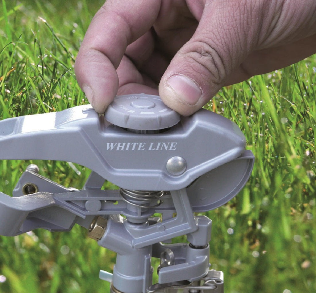 Pulsating Lawn Sprinkler - Triton White Line Garden Hose Pipe Garden Watering - SGP Garden Ltd