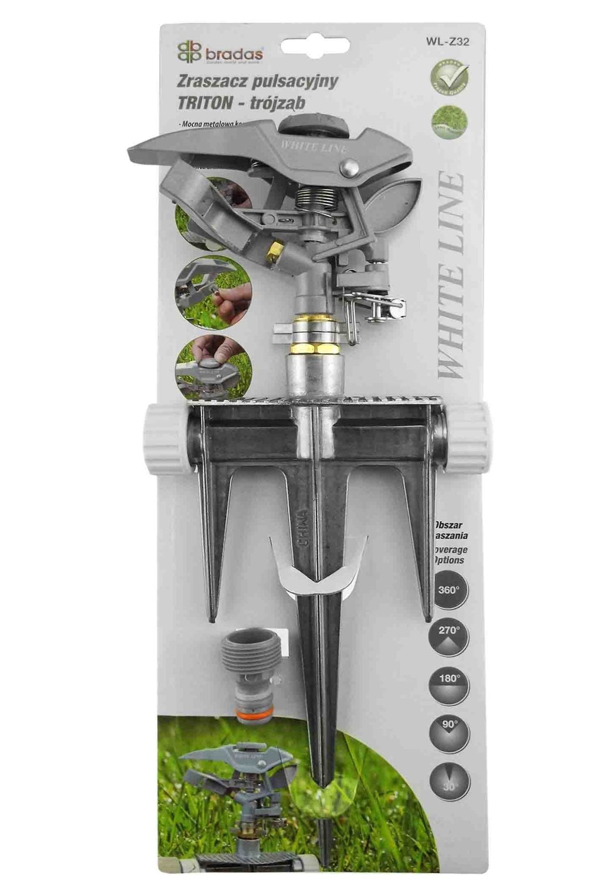 Pulsating Lawn Sprinkler - Triton White Line Garden Hose Pipe Garden Watering - SGP Garden Ltd