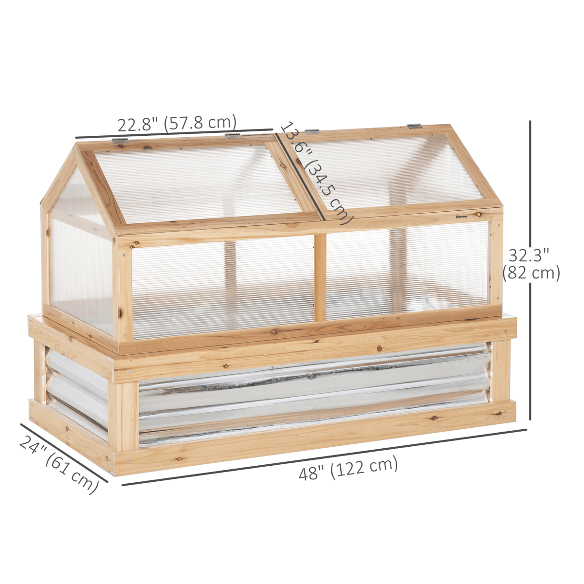 Raised Garden Flower Bed Kit with Greenhouse - SGP Garden Ltd
