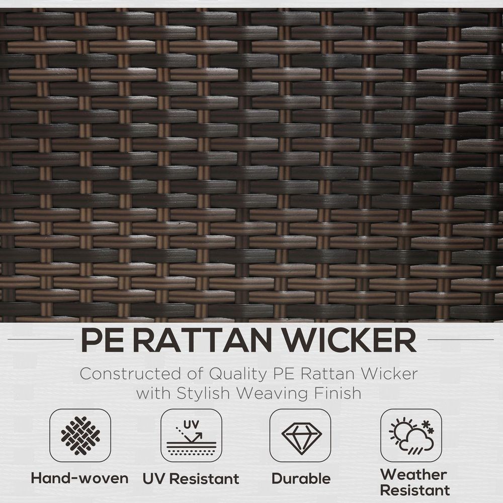 Rattan Garden Sofa Set Storage Table Wicker Patio Lounger 4-Seater Brow - SGP Garden Ltd
