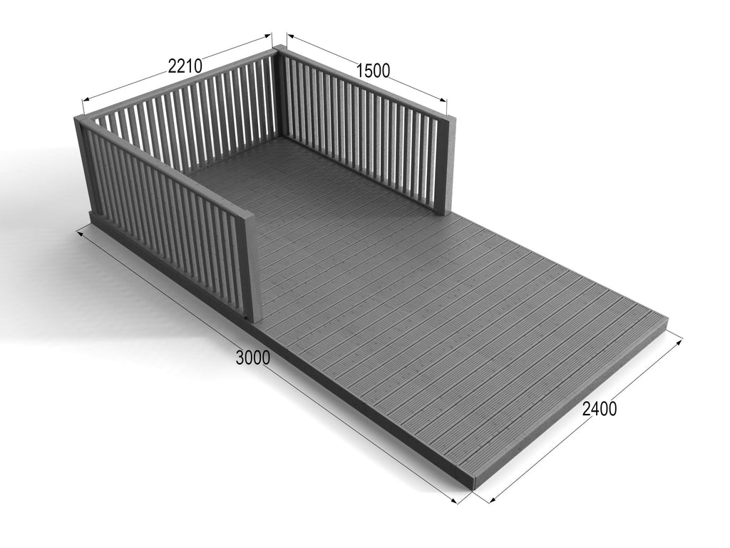 Rectangular Decking Kit With Balustrades V.3 - SGP Garden Ltd