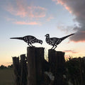 Rusty Metal Pheasants Garden Sign Ornament - Christmas Gift, Indoor/Outdoor Decoration - 2 Pack - SGP Garden Ltd