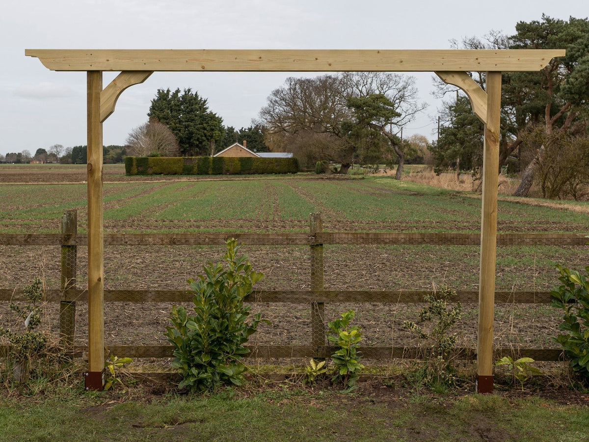 Screen Double Beam Pergola, Plant Climbing Arbour - Sculpted Brace - SGP Garden Ltd