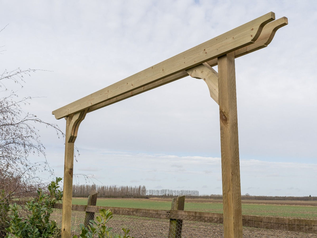 Screen Double Beam Pergola, Plant Climbing Arbour - Sculpted Brace - SGP Garden Ltd