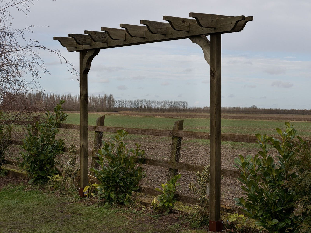 Sculpted Double Beam Pergola, Plant Climbing Arbour - Sculpted brace - SGP Garden Ltd