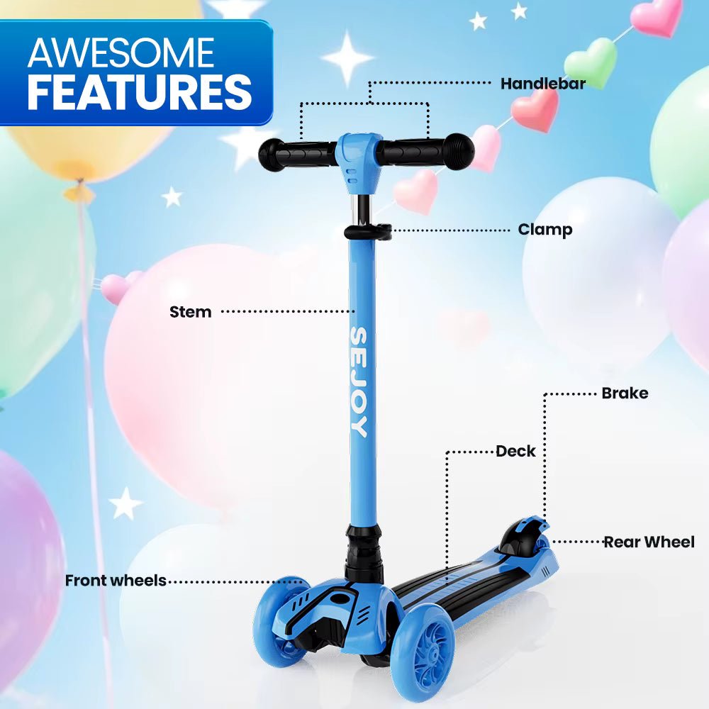 SEJOY 3-in-1 Kids Balance Scooter – Foldable, Light-Up Wheels - SGP Garden Ltd