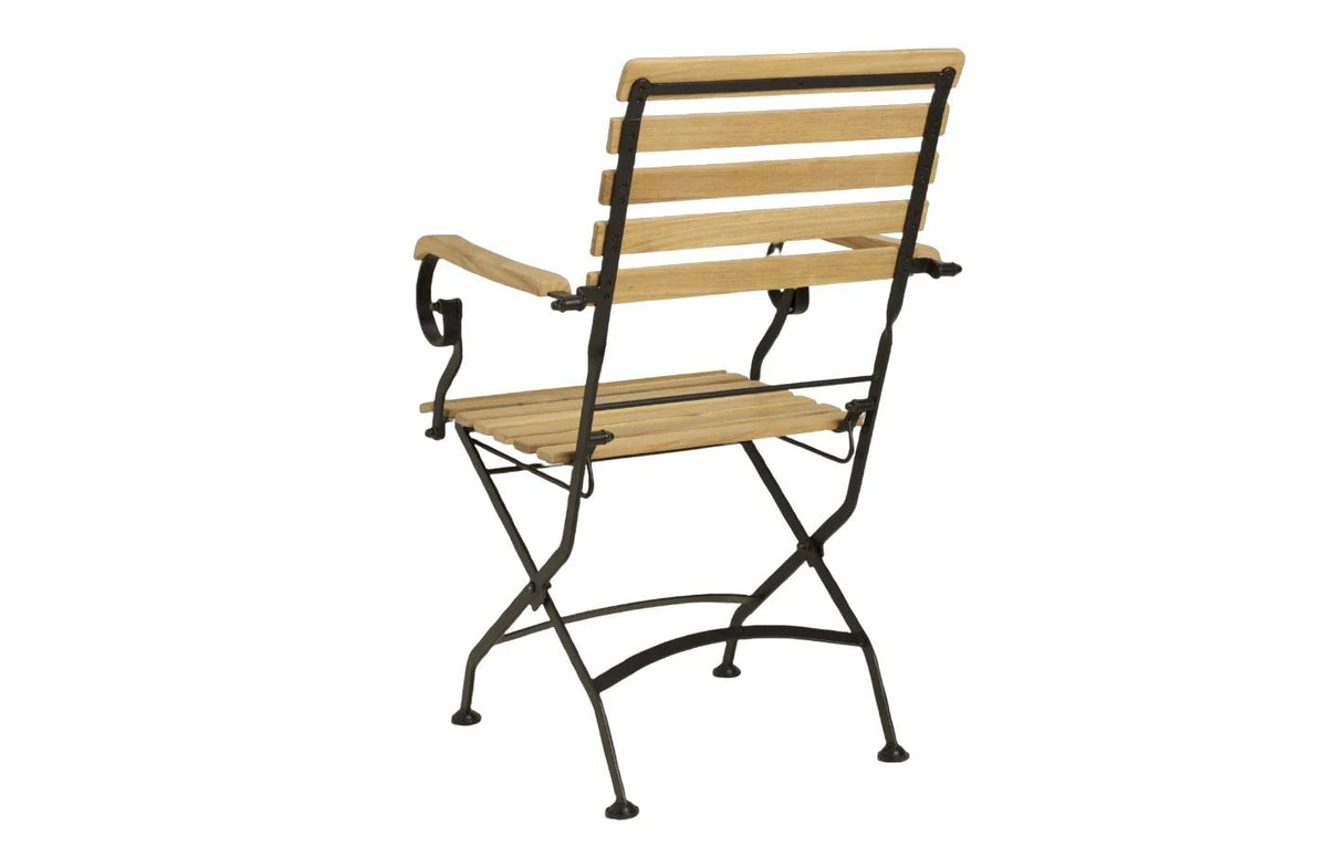 Sicily 4 Seater Teak and Wrought Iron Rectangular 120cm Garden Dining Set - SGP Garden Ltd