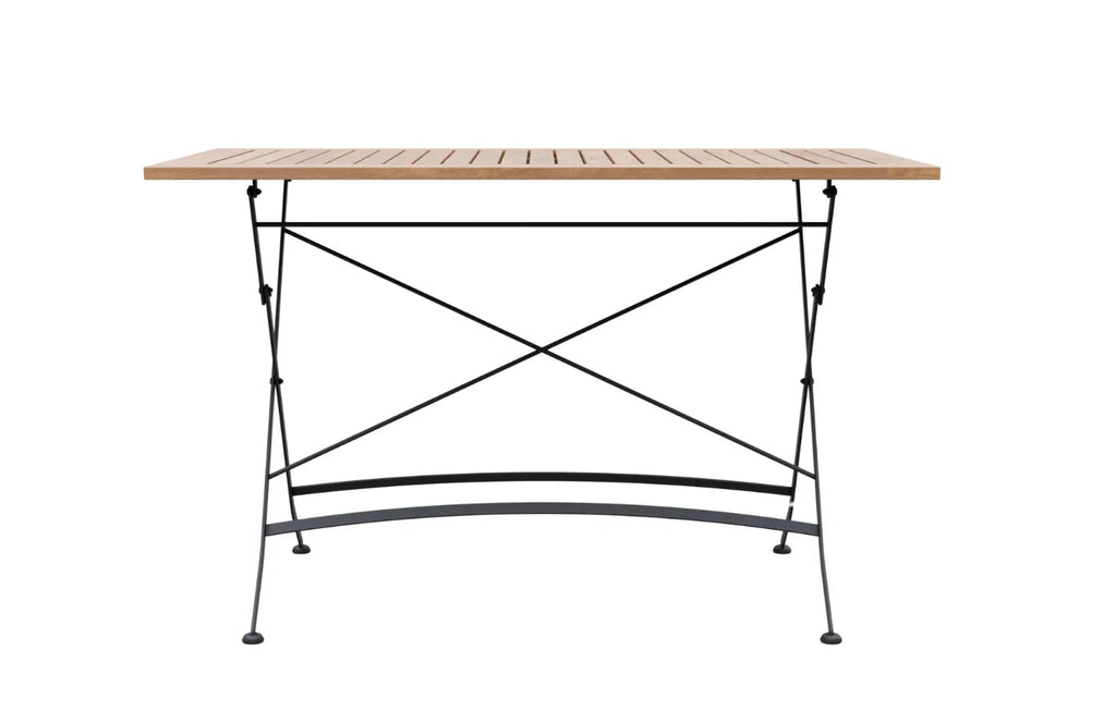 Sicily 4 Seater Teak and Wrought Iron Rectangular 120cm Garden Dining Set - SGP Garden Ltd