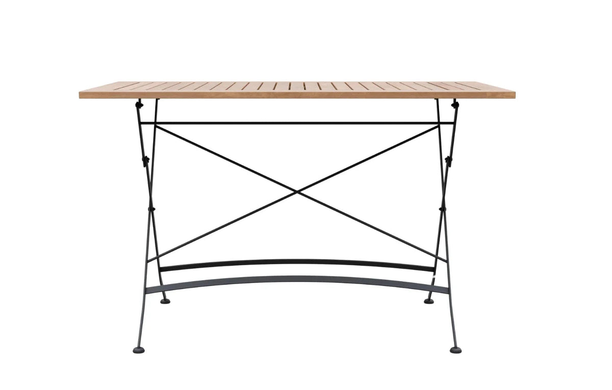 Sicily 4 Seater Teak and Wrought Iron Rectangular 120cm Garden Dining Set - SGP Garden Ltd