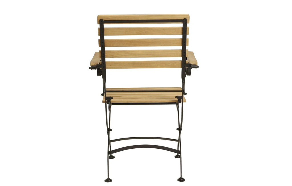 Sicily 4 Seater Teak and Wrought Iron Rectangular 120cm Garden Dining Set - SGP Garden Ltd
