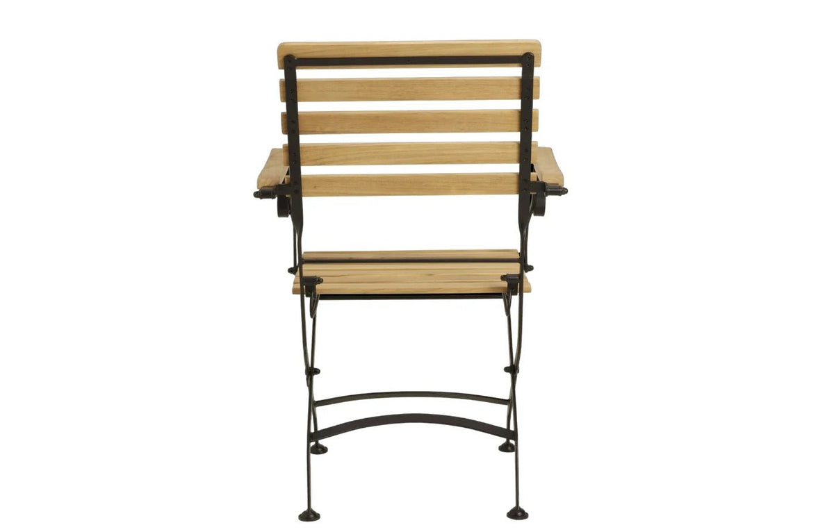 Sicily 4 Seater Teak and Wrought Iron Rectangular 120cm Garden Dining Set - SGP Garden Ltd