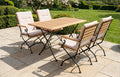 Sicily 4 Seater Teak and Wrought Iron Rectangular 120cm Garden Dining Set - SGP Garden Ltd