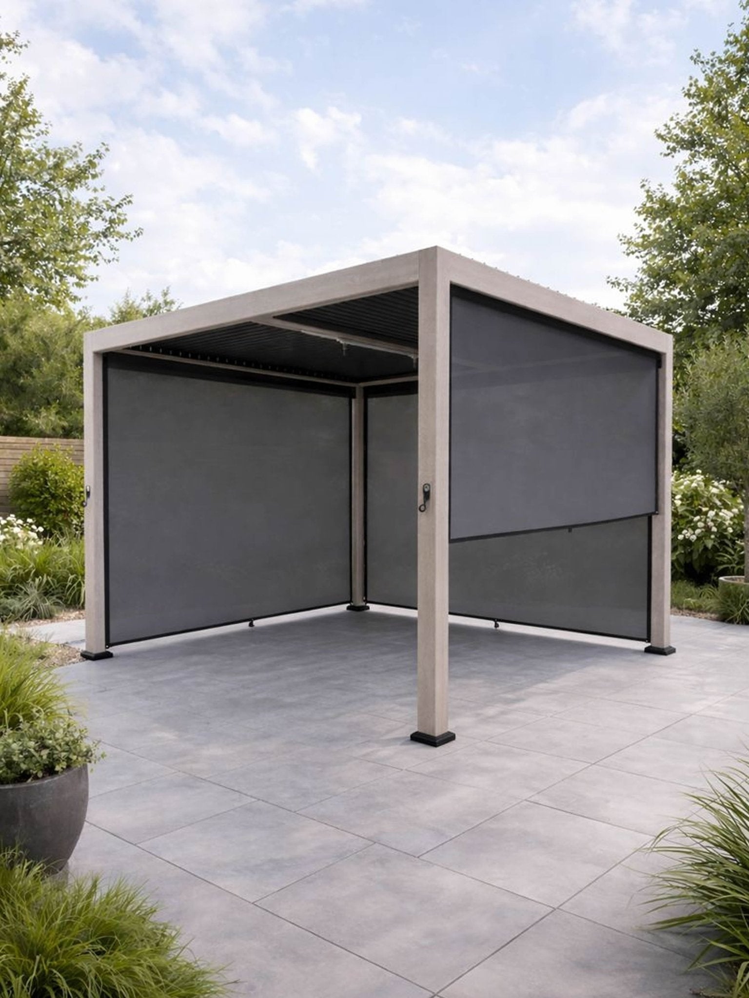 Signature Pergola 3 x 3m with 3 Blinds Incl Delivery and Installation - SGP Garden Ltd