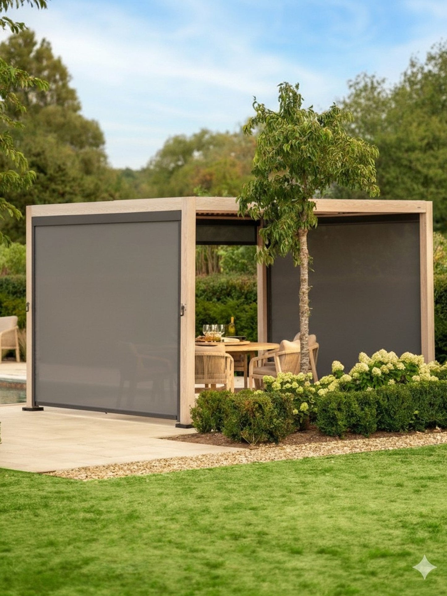 Signature Pergola 3 x 4m with 3 Blinds Incl Delivery and Installation - SGP Garden Ltd