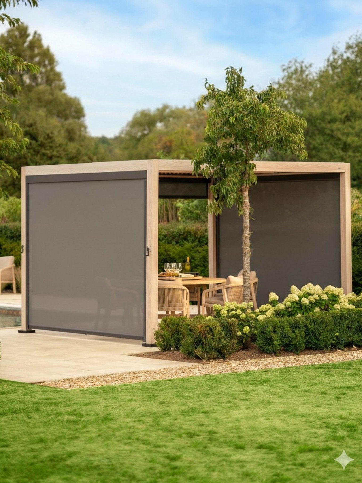 Signature Pergola 3 x 4m with 3 Blinds Incl Delivery and Installation - SGP Garden Ltd