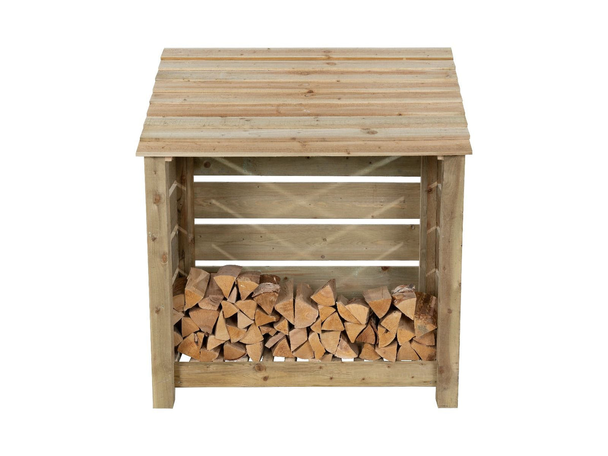 Slatted Wooden Log Store W-119cm, H-126cm Or 180cm, D-88cm - SGP Garden Ltd