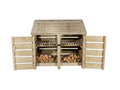 Slatted Wooden Log Store with Door and Shelf W-146cm, H-126cm or 180cm, D-88cm - SGP Garden Ltd