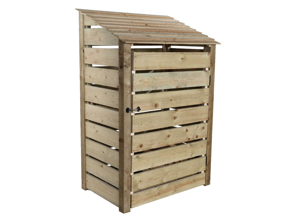Slatted Wooden Log Store with Door W-119cm, H-126cm Or 180cm, D-88cm - SGP Garden Ltd