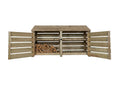 Slatted Wooden Log Store with Doors and Shelf W-227cm, H-126cm or 180cm, D-88cm - SGP Garden Ltd