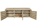 Slatted Wooden Log Store with Doors and Shelf W-335cm, H-126cm or 180cm, D-88cm - SGP Garden Ltd