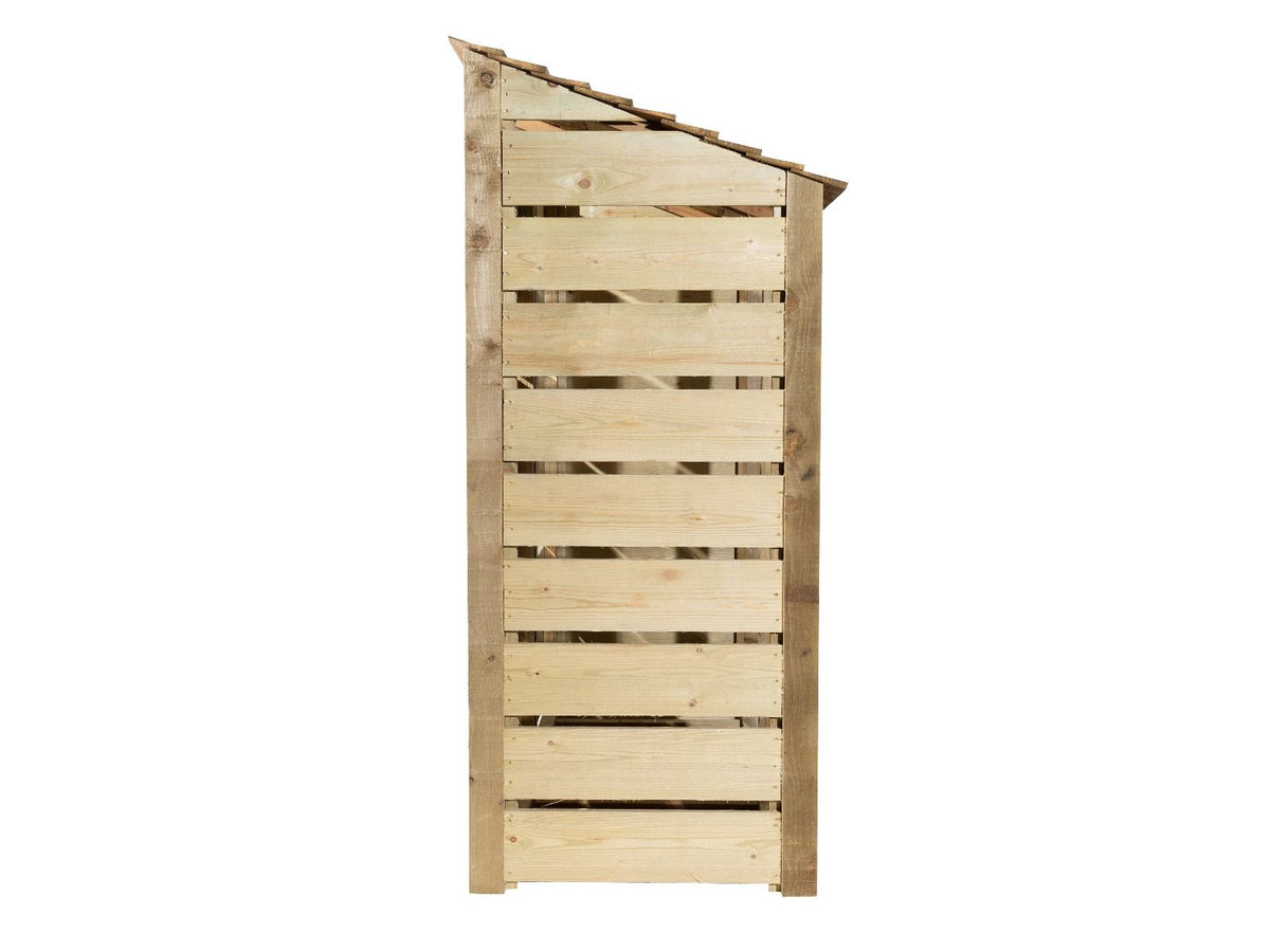Slatted Wooden Log Store with Doors W-187cm, H-126cm or 180cm, D-88cm - SGP Garden Ltd