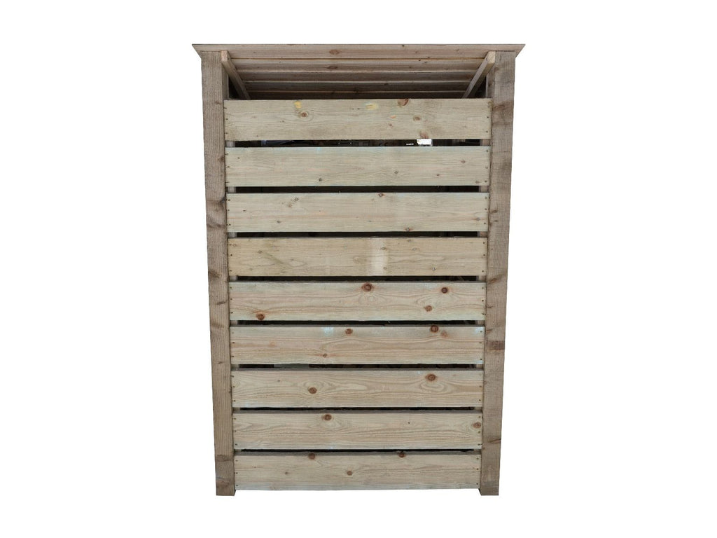Slatted Wooden Log Store with Shelf W-119cm, H-126cm Or 180cm, D-88cm - SGP Garden Ltd