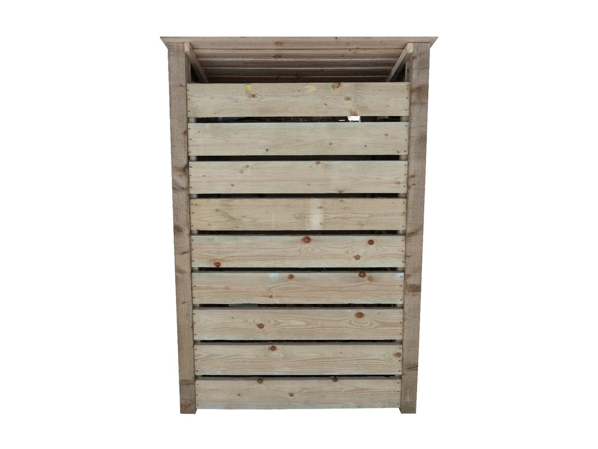 Slatted Wooden Log Store with Shelf W-119cm, H-126cm Or 180cm, D-88cm - SGP Garden Ltd