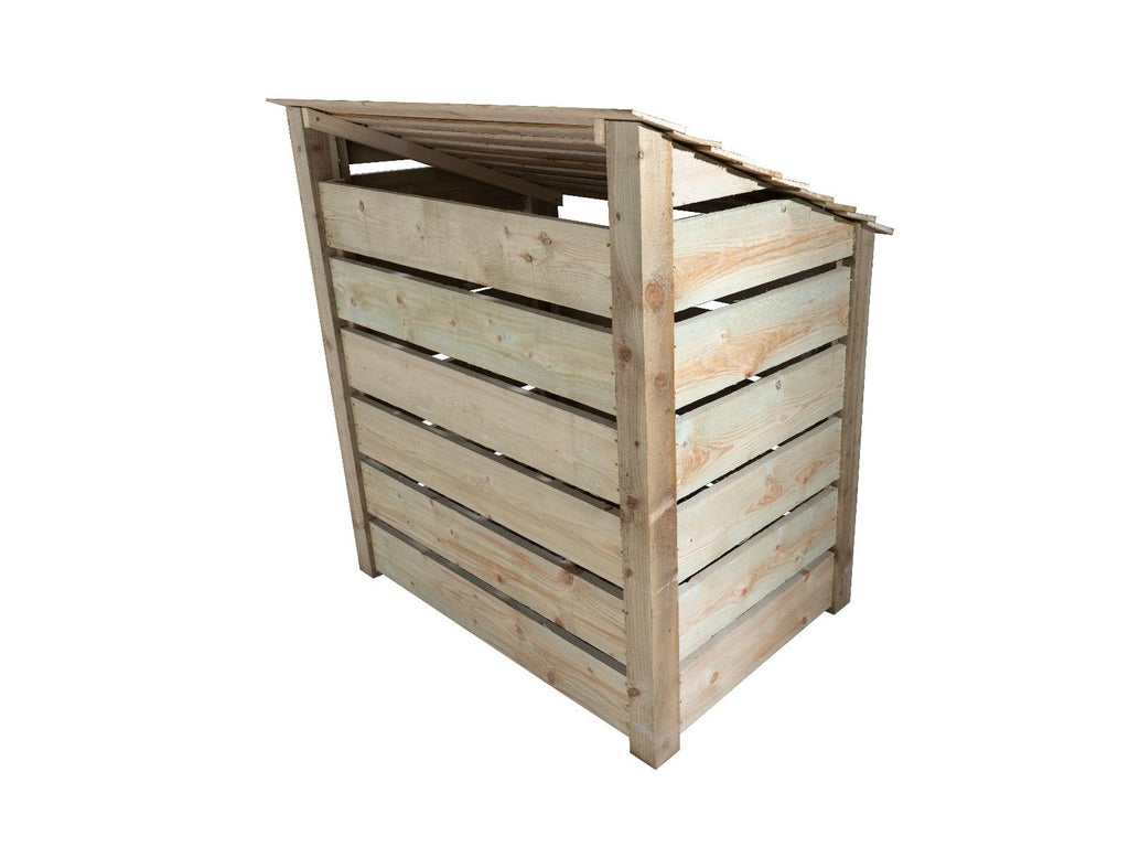 Slatted Wooden Log Store with Shelf W-119cm, H-126cm Or 180cm, D-88cm - SGP Garden Ltd
