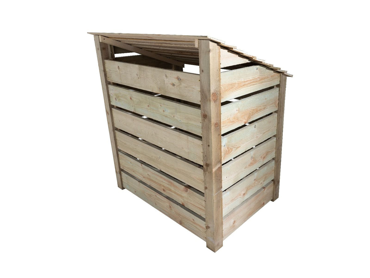 Slatted Wooden Log Store with Shelf W-119cm, H-126cm Or 180cm, D-88cm - SGP Garden Ltd