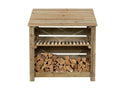 Slatted Wooden Log Store with Shelf W-119cm, H-126cm Or 180cm, D-88cm - SGP Garden Ltd
