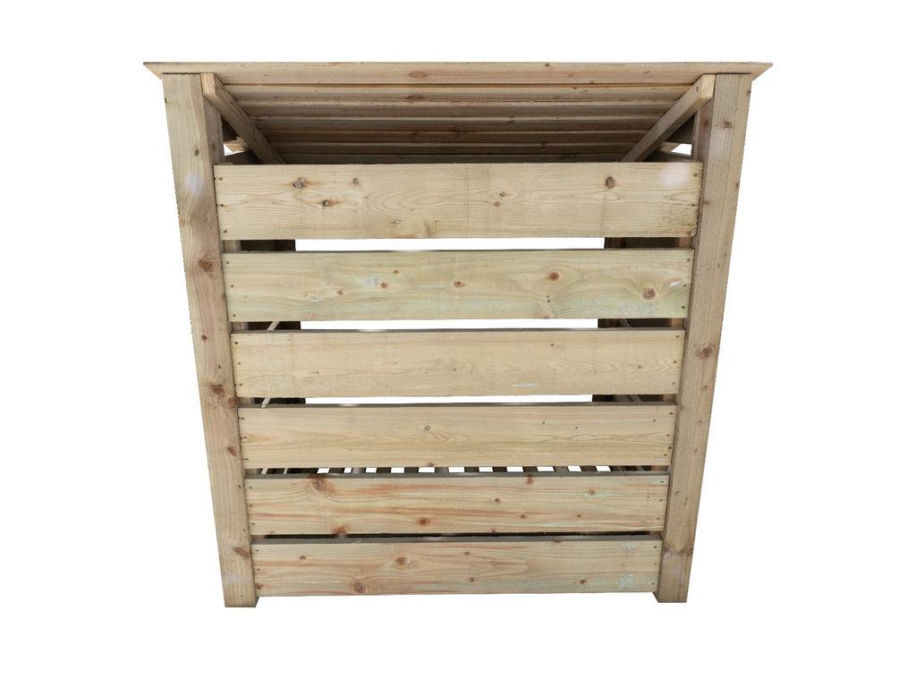 Slatted Wooden Log Store with Shelf W-119cm, H-126cm Or 180cm, D-88cm - SGP Garden Ltd