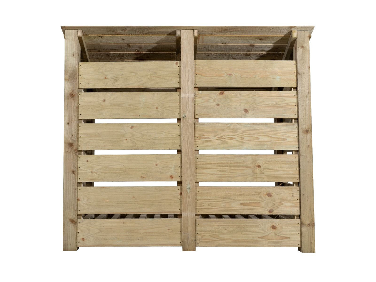 Slatted Wooden Log Store with Shelf W-146cm, H-126cm or 180cm, D-88cm - SGP Garden Ltd