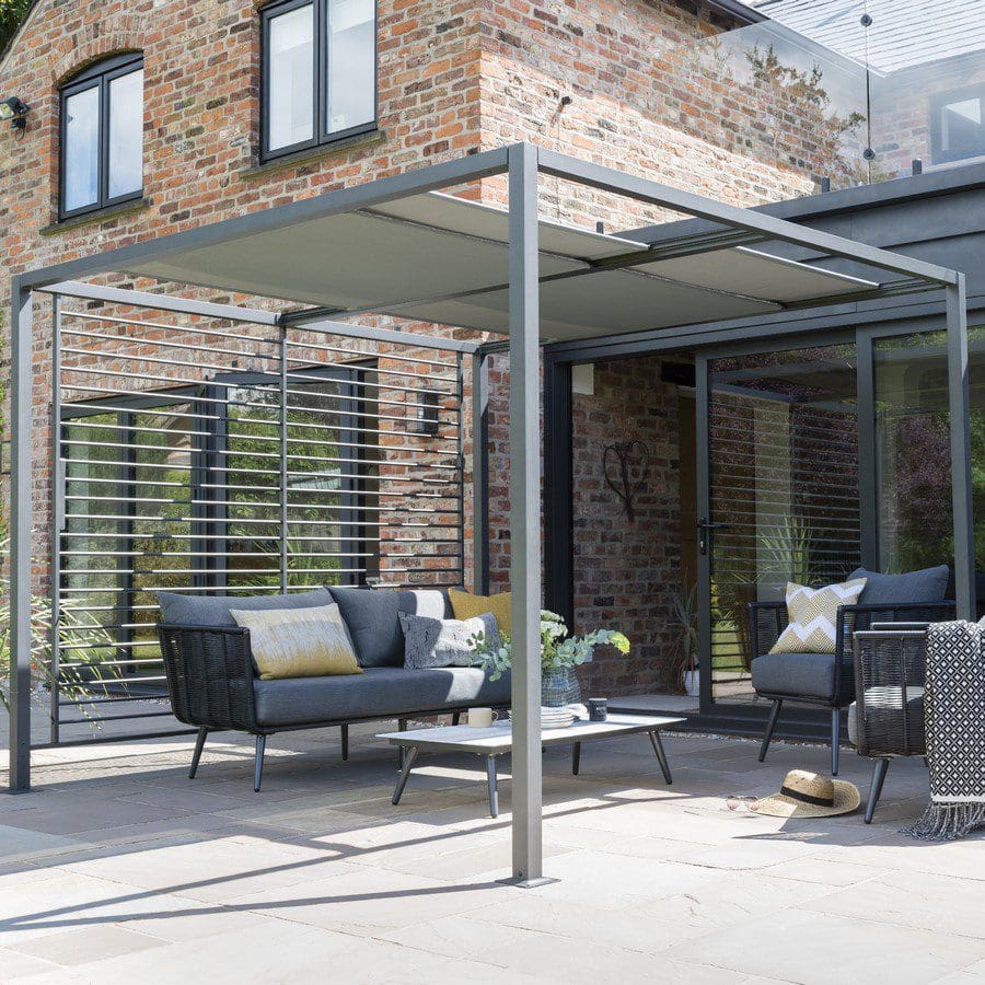 Sliding Roof Gazebo 2.8m x 2.8m - Sunshade - SGP Garden Ltd