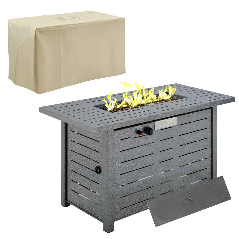 Smokeless Propane Fire Pit Table Outdoor Heater with Lid - High Quality Construction - Free Shipping! - SGP Garden Ltd