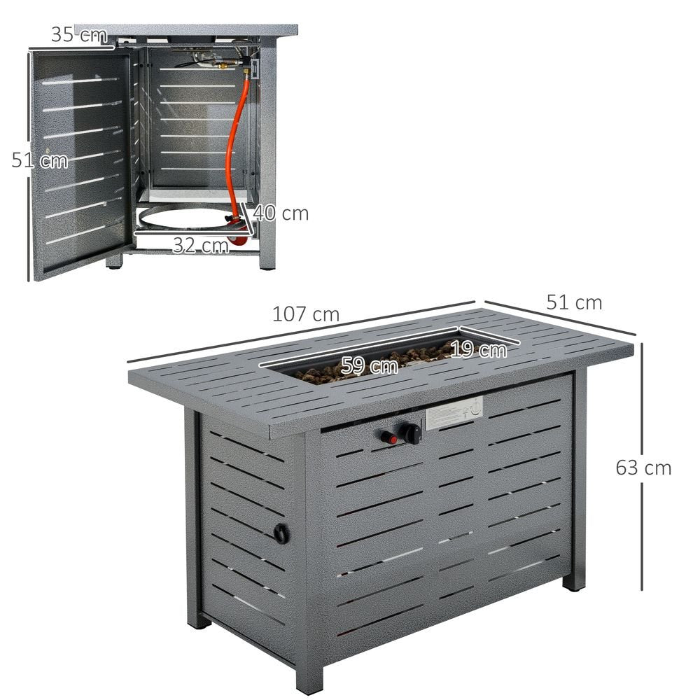 Smokeless Propane Fire Pit Table Outdoor Heater with Lid - High Quality Construction - Free Shipping! - SGP Garden Ltd