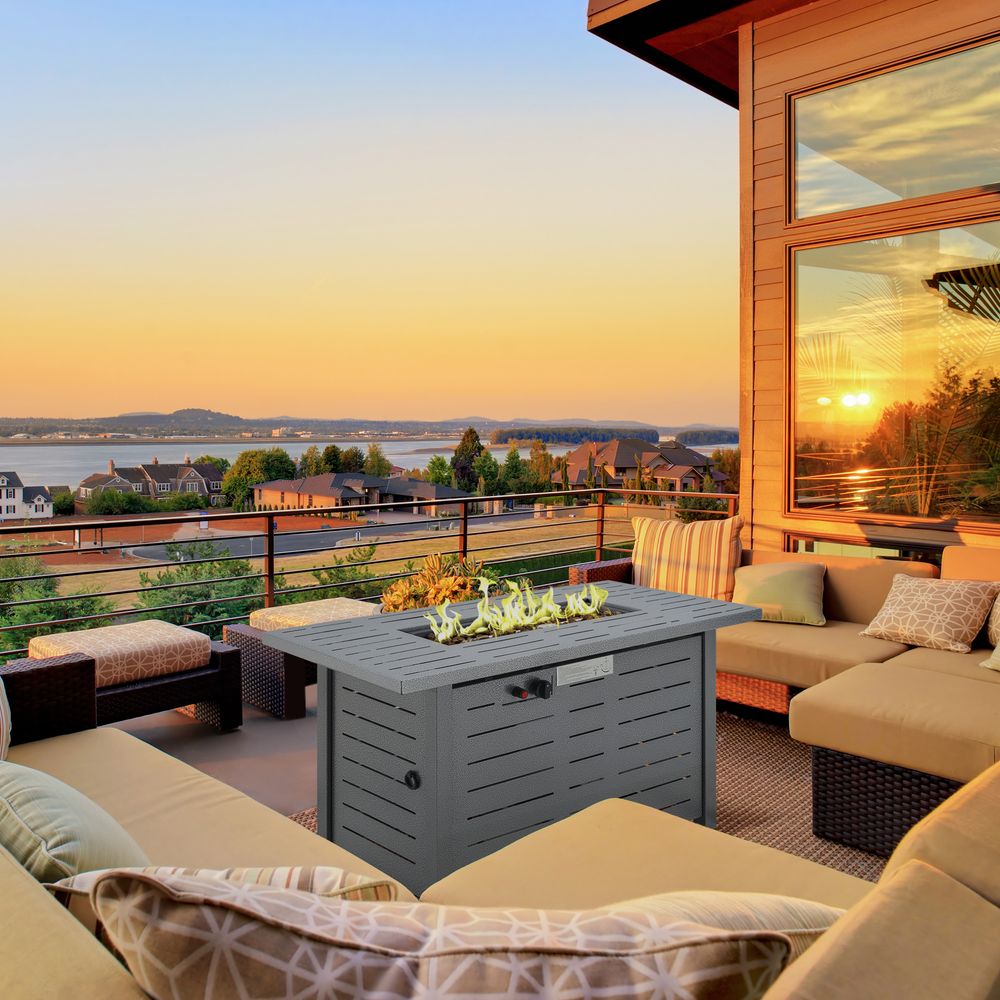 Smokeless Propane Fire Pit Table Outdoor Heater with Lid - High Quality Construction - Free Shipping! - SGP Garden Ltd