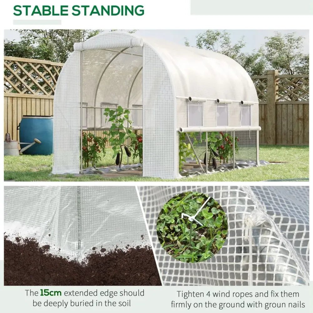 Spacious Outdoor Plant Greenhouse with Zippered Doors - High-Quality, Proficient Seller - White - SGP Garden Ltd