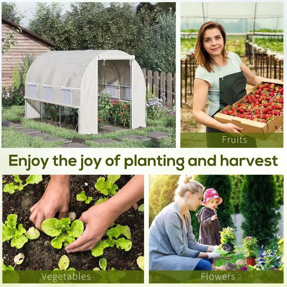 Spacious Outdoor Plant Greenhouse with Zippered Doors - High-Quality, Proficient Seller - White - SGP Garden Ltd