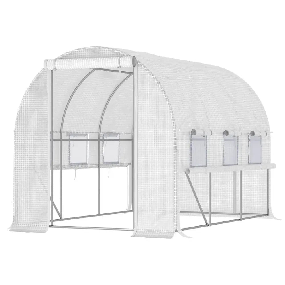 Spacious Outdoor Plant Greenhouse with Zippered Doors - High-Quality, Proficient Seller - White - SGP Garden Ltd