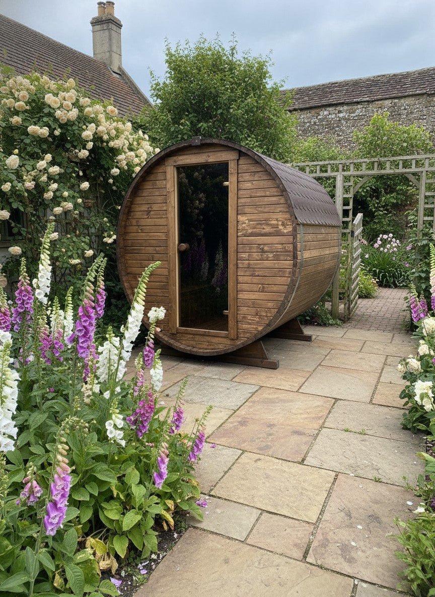 Steam & Oak Gas Barrel Sauna 1.8m (Electric Option) - SGP Garden Ltd