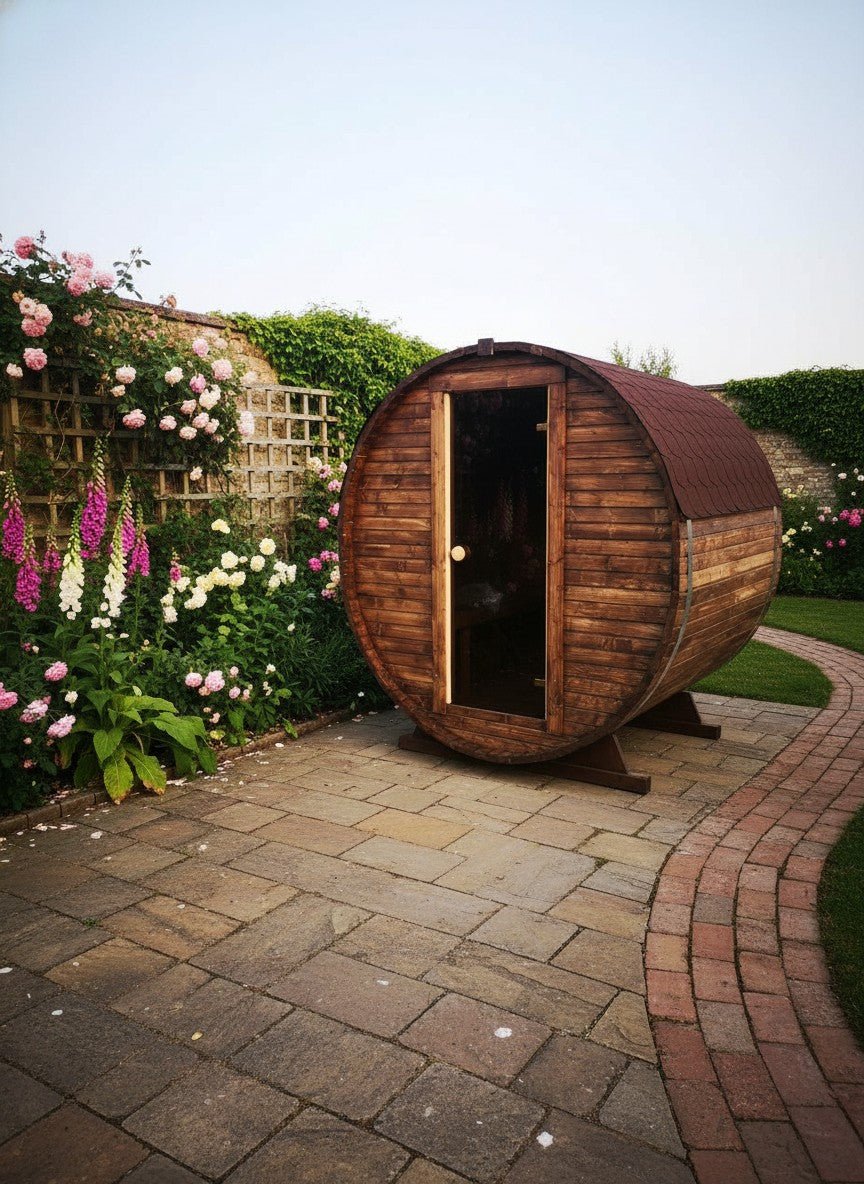 Steam & Oak Gas Barrel Sauna 1.8m (Electric Option) - SGP Garden Ltd