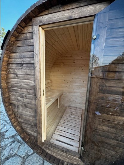 Steam & Oak Gas Barrel Sauna 1.8m (Electric Option) - SGP Garden Ltd