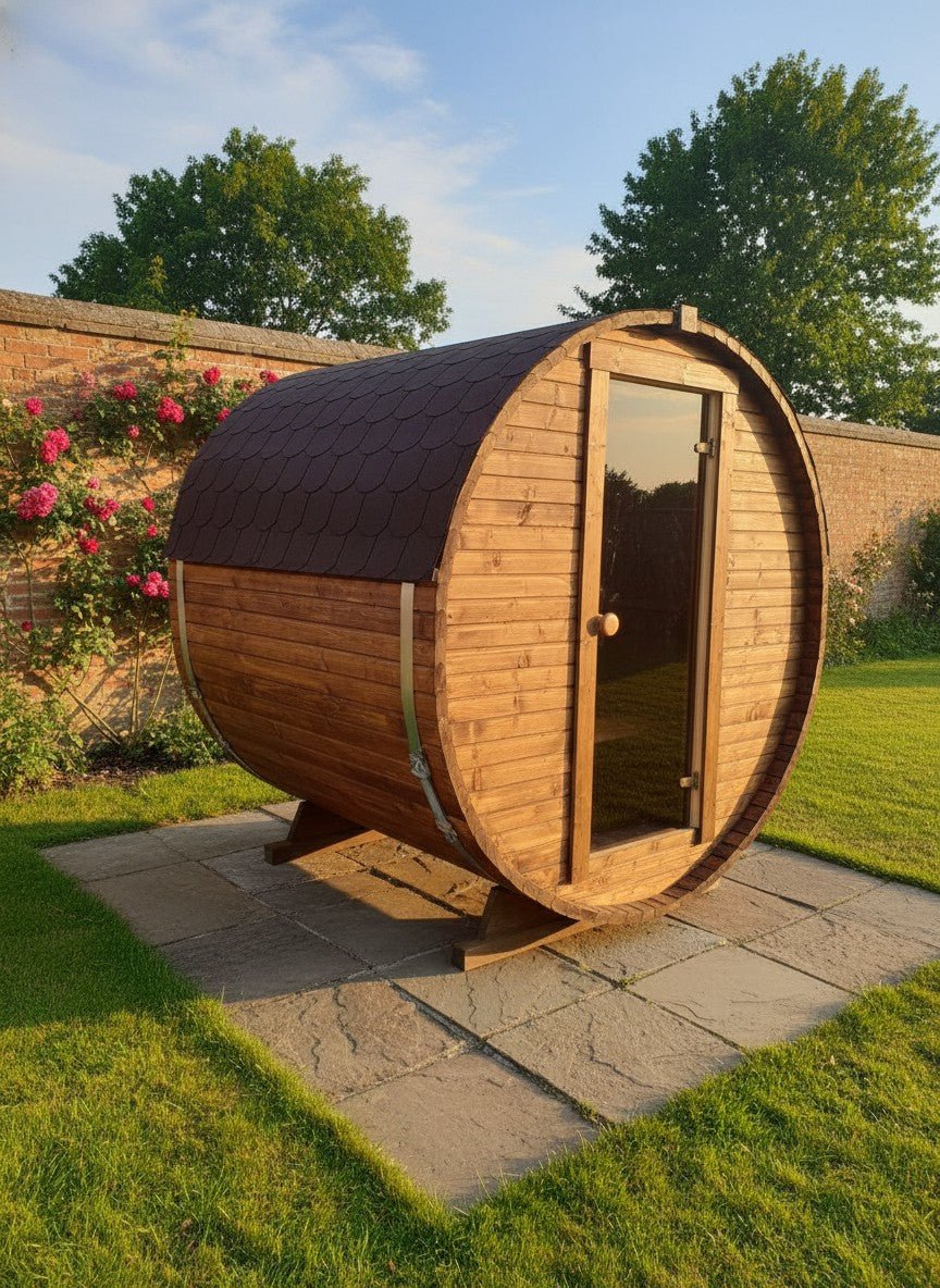 Steam & Oak Gas Barrel Sauna 1.8m (Electric Option) - SGP Garden Ltd