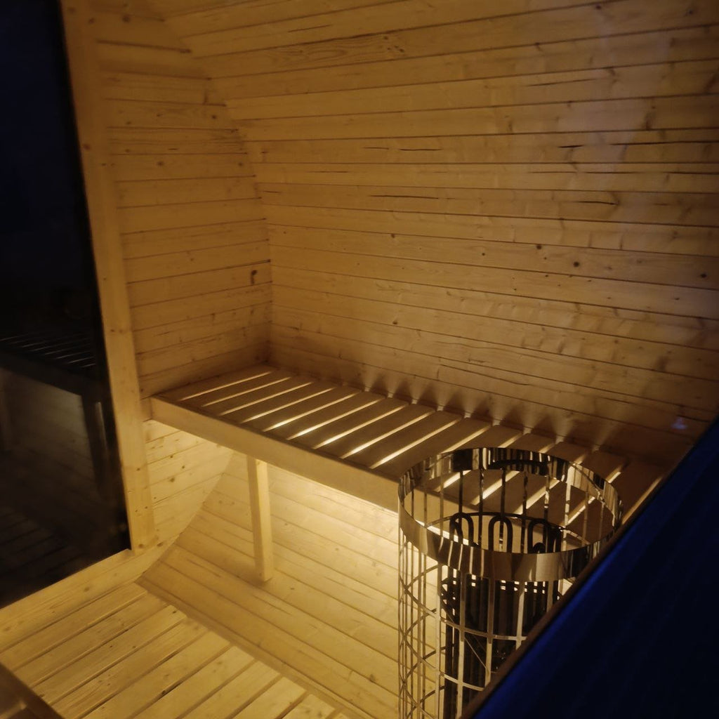 Steam & Oak Gas Barrel Sauna 2.4m with Porch (Electric or Wood-Fired) - SGP Garden Ltd