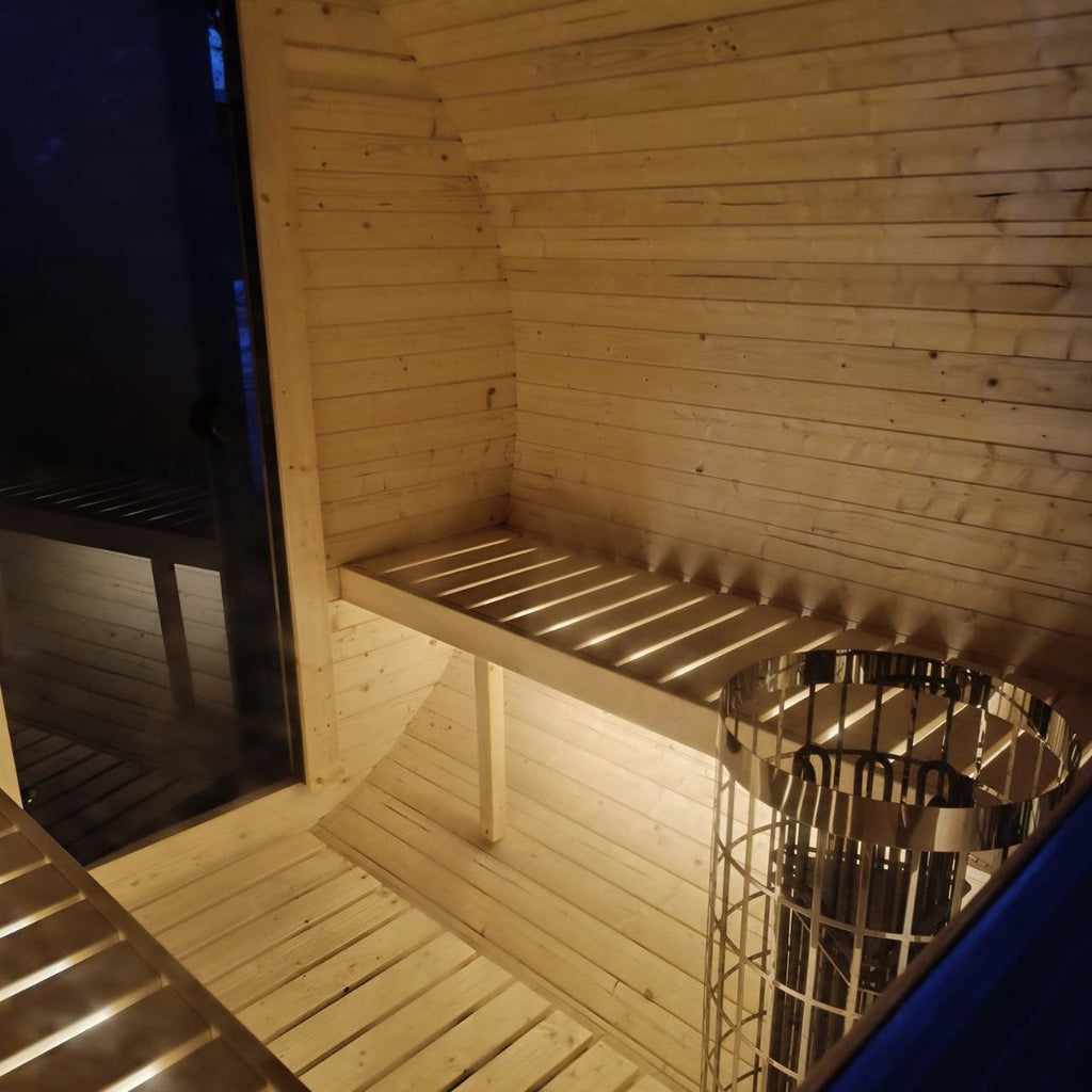 Steam & Oak Gas Barrel Sauna 2.4m with Porch (Electric or Wood-Fired) - SGP Garden Ltd